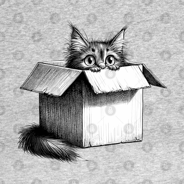 Cat in the box - Peeping Cat by Teebevies